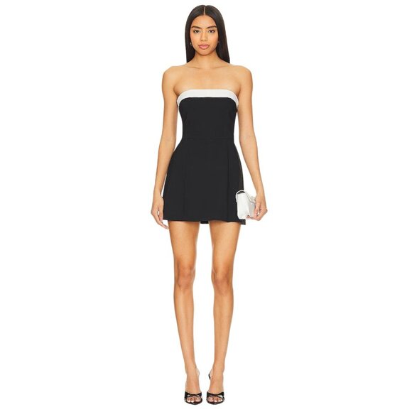 Amanda Uprichard Pants - Amanda Uprichard Kerry Skort Romper in Black & Ivory X-Small New Womens Dressy